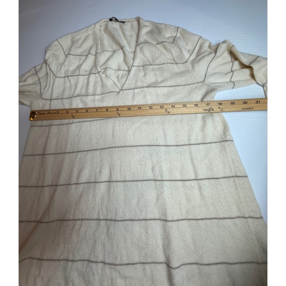 Lafayette 148 New York Striped V-Neck Knit Sweater Size L stain spots - Picture 3 of 9